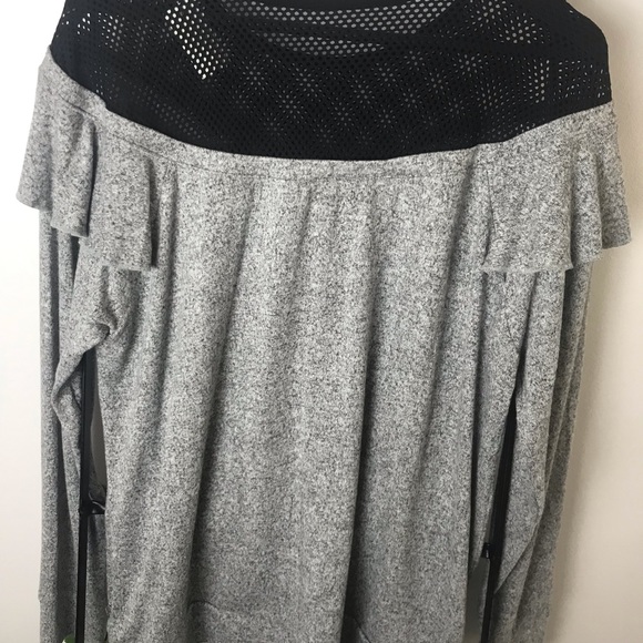 Lane Bryant Sweater Top Mesh Grey/Black NWT - Picture 6 of 7